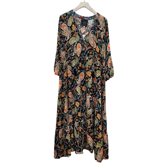Johnny Was bryce Paisley Print midi  Dress NEW - Picture 4 of 13